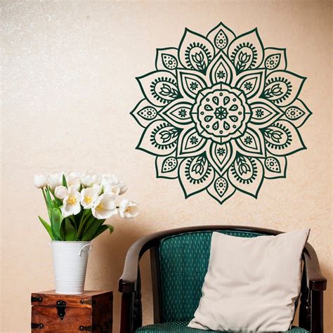 Removable Wall Decal Mandala Vinyl Mandala Wall Decal Etsy