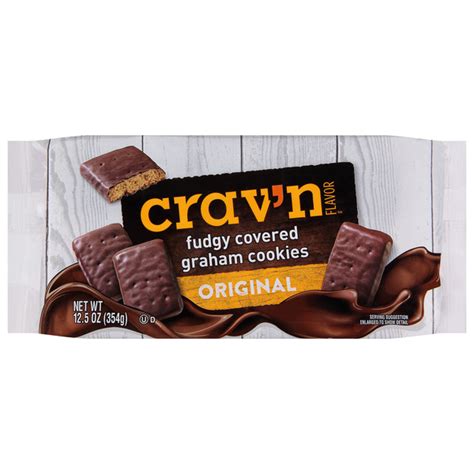 Cravn Flavor Original Fudgy Covered Graham Cookies 125 Oz