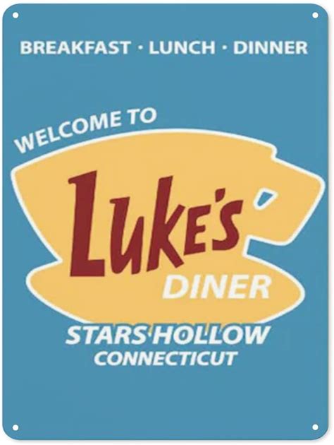 Coffee Metal Sign Lukes Diner Minimalist Lukes Diner