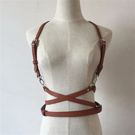 Punk Harajuku O Ring Belt Garters Faux Leather Body Bondage Cage Sculpting Harness Waistband