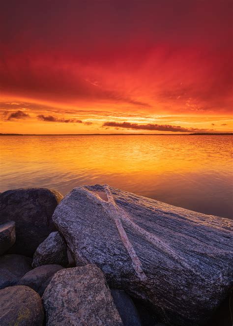 Stones Rocks Sunset Horizon Sky Hd Phone Wallpaper Peakpx