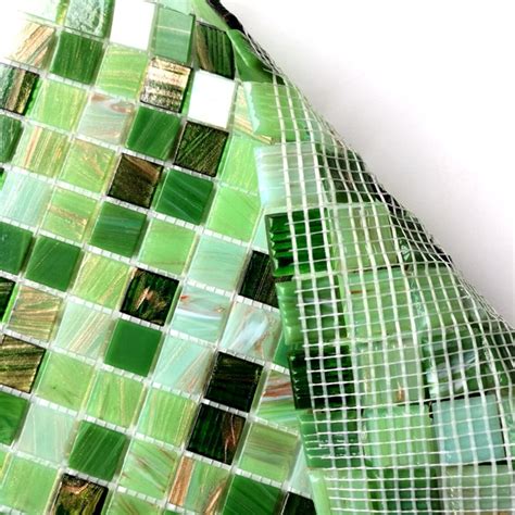 Stained Green Glass Mosaic Tile Backsplash Cgmt017 Kitchen Etsy