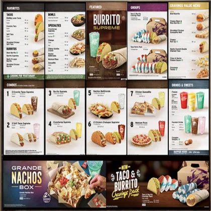 Taco Bell Menu board