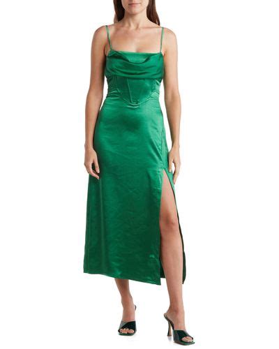 Green Satin Corset Dresses For Women Up To 65 Off Lyst