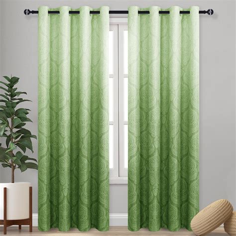 Dwcn Avocado Green Ombre Room Darkening Blackout Curtains