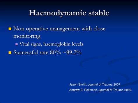 Ppt Jhsgr Management Of Blunt Splenic Injuries Powerpoint