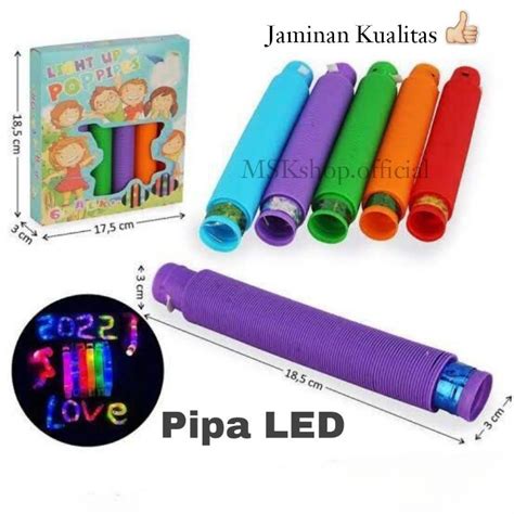 Jual Mainan Viral Pipa Led Light Up Pop Tubes Pop Pipes Mainan Anak