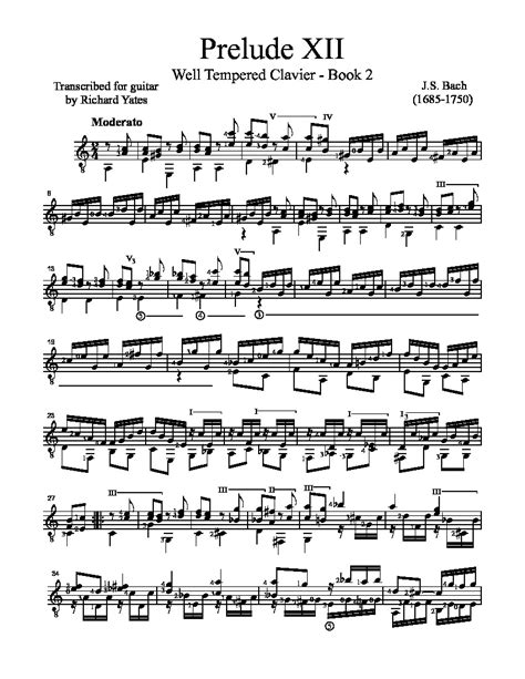 Bach. Johann Sebastian - Well Tempered Clavier - Book 2 Prelude 12 ...