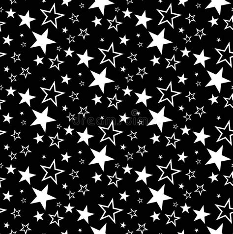 Seamless Pattern With Star In Dark Sky Stock Vector Illustration Of