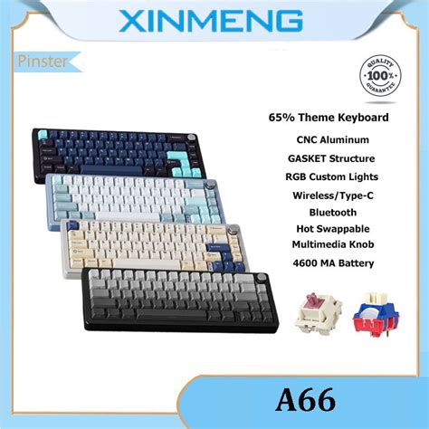 XINMENG A Aluminum Wireless Mechanical Keyboard GASKET RGB Hot Swappable Custom Keyboard