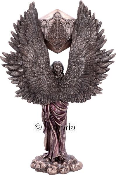 Vente Sculpture Figurine Archange Metatron Avec Cube Aspect Bronze