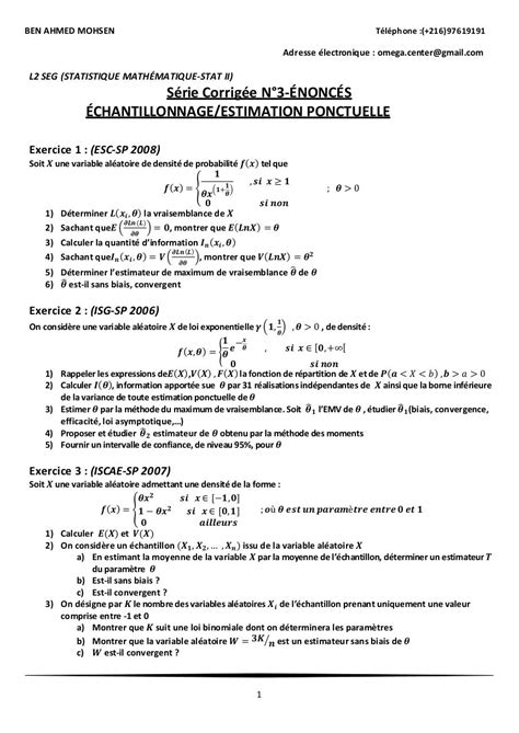 Exercice Corrig D Estimation Par Intervalle De Confiance