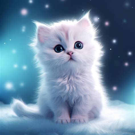 Cute White Kittens With Blue Eyes Wallpaper