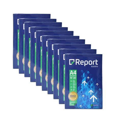 Kit 10 Pacotes De Papel Sulfite 500 Folhas Report Premium A4 Branco