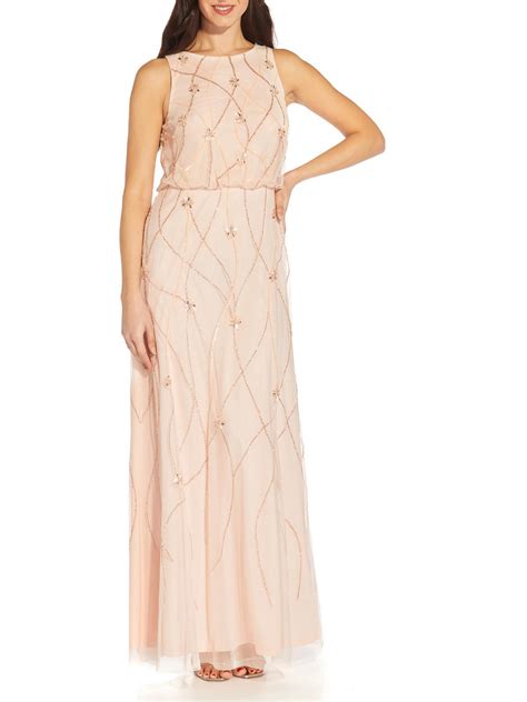 Buy Adrianna Papell Embellished Prom Evening Dress Beige At 80 Off