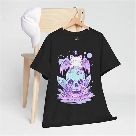 Pastel Goth Skull Cat T Shirt Pastel Goth Kawaii Clothes Harajuku