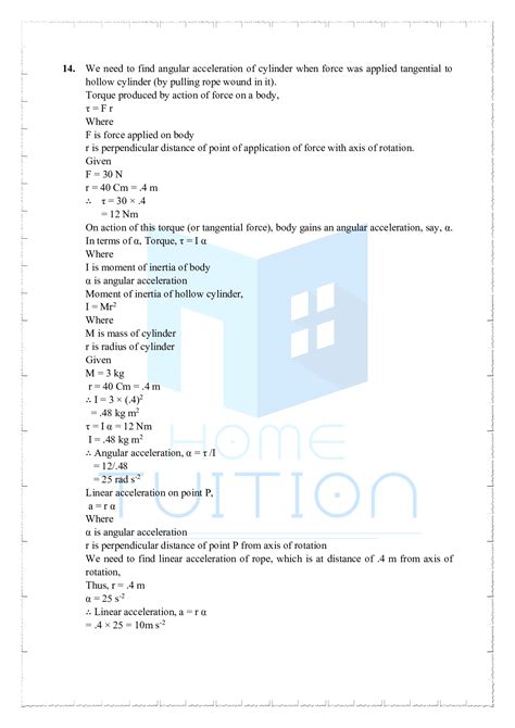 Ncert Solutions For Class 11 Physics Chapter 7 System Of Particles And Rotational Motion