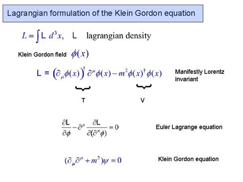 Lagrangian Formulation Of The Klein Gordon Equation Klein