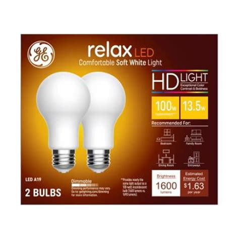 Ge Relax Hd Led Light Bulbs Soft White Lumens Watt