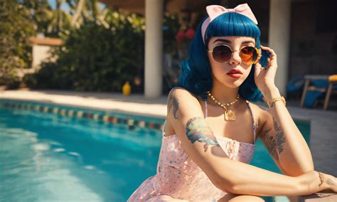 Lexica Melanie Martinez Sitting At Pool Ultra Realistic Wearing