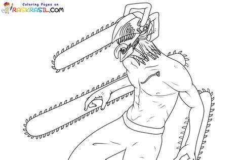 Chainsaw Man Coloring Pages Raskrasil