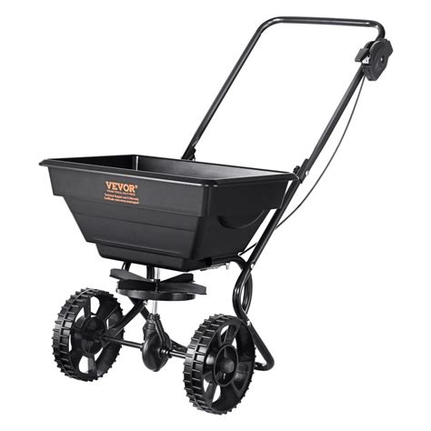 Vevor Broadcast Spreader 25 Lb Walk Behind Turf Spreader With 8 Wheels Steel Push Fertilizer