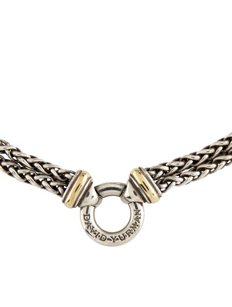 David Yurman Two Tone Double Wheat Chain K Yellow Gold Collar