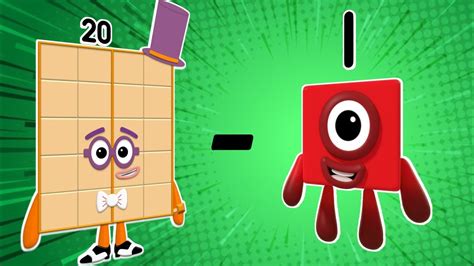 Number Block Substraction 20 To 1 Numberblocks To 100 Episode 19