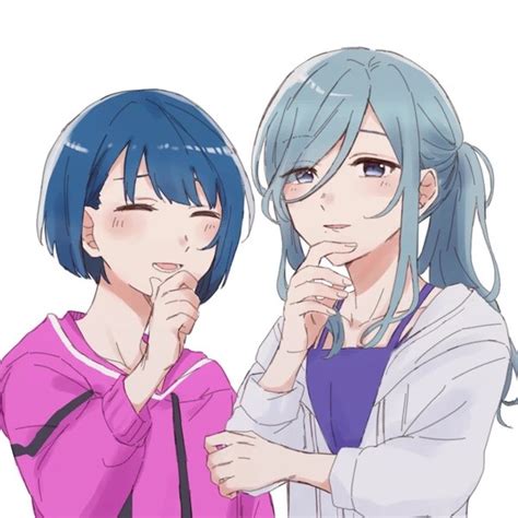 Safebooru 2girls Blue Eyes Blue Hair Blush Camisole Closed Eyes