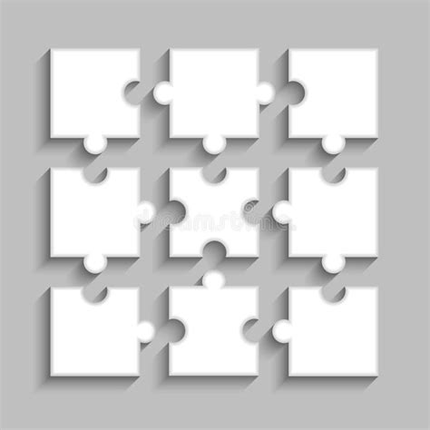 White Puzzles Piece Jigsaw Object Pieces Stock Vector