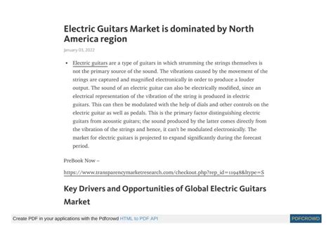 Ppt Electric Guitars Market Global Industry Analysis Share By 2031 Powerpoint Presentation