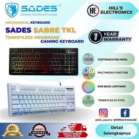 Jual Sades Sabre TKL RGB Gaming Keyboard Hitam Shopee Indonesia