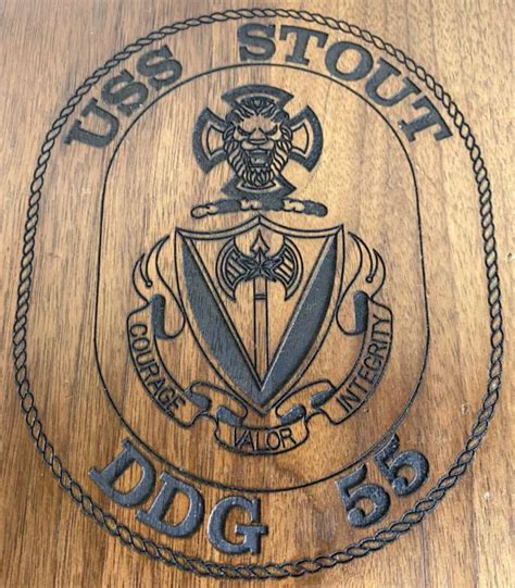 Us Navy Uss Stout Arleigh Burke Class Destroyer Ddg Wood Wall Plaque