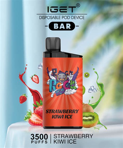 Puff Iget Bar Strawberry Kiwi Ice Vape Dfo Australia