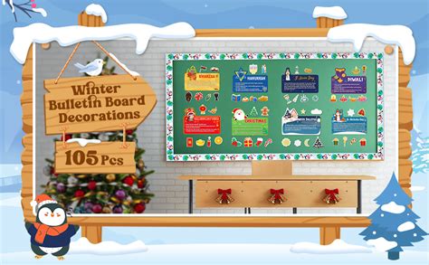 Amazon Cholemy Pcs Winter Bulletin Board Winter Holidays