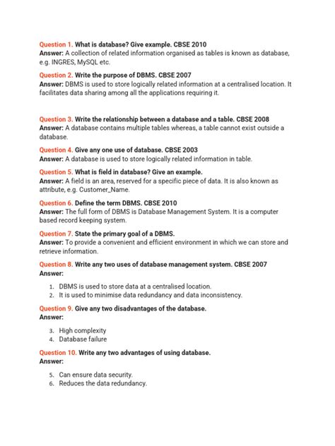 Rdbms Important Questions Pdf Databases Relational Database