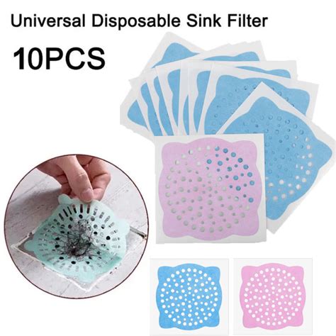 10pcs Disposable Shower Drain Hair Catcher Stickers Drain Filter Shower