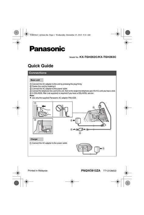 Panasonic Kx Tgh263c Quick Manual Pdf Download Manualslib