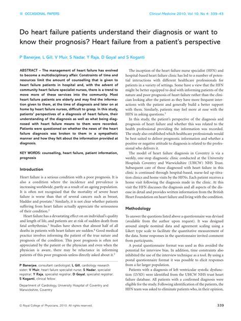 (PDF) Do heart failure patients understand their diagnosis or want to ...