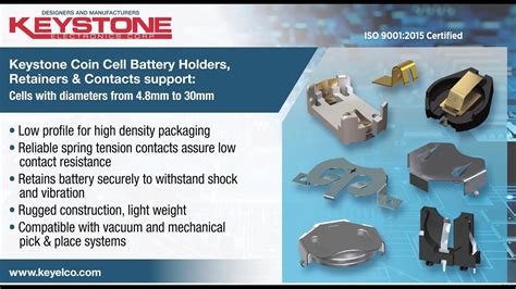 Keystone Electronics Coin Cell Battery Holders Retainers And Contacts