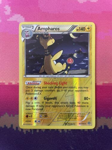 Pokemon Card Ampharos Steam Siege Reverse Holo Rare Near Mint Ebay