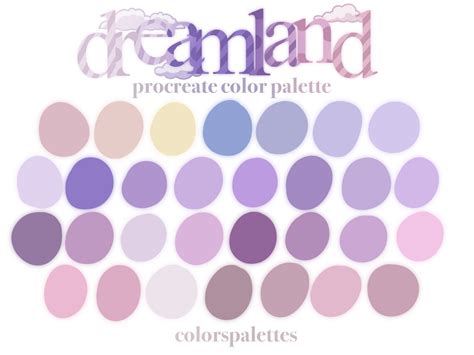 Dreamland Procreate Color Palette Colorspalettes™ Etsy