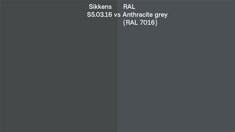 Sikkens S50316 Vs Ral Anthracite Grey Ral 7016 Side By Side Comparison