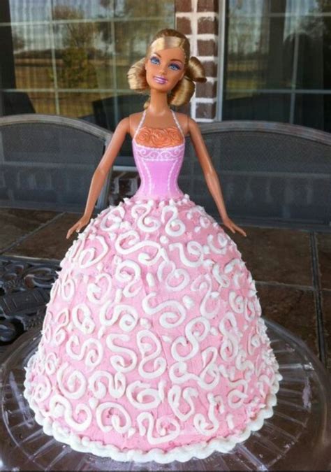 Barbie Cake I Made For My Daughter S Bday Bake The Cake In The Pampered Chef Batter Bowl Turn