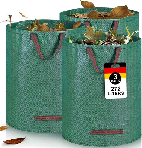 3 x 120L Sacs à déchets de jardin étanche Heavy Duty Grande Sacs avec