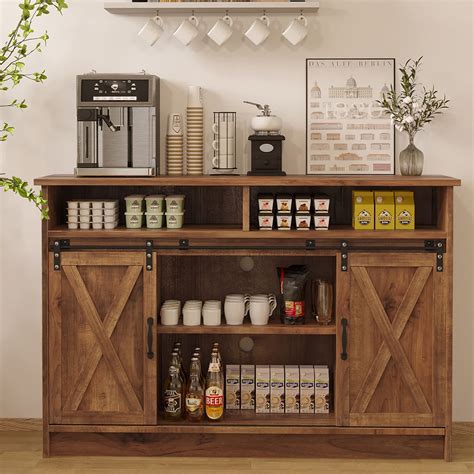 Buy Ever Winner Farmhouse Coffee Bar Cabinet With Storage