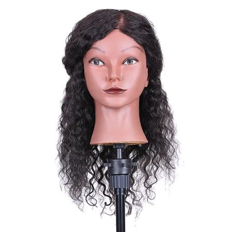 Hair Styling Mannequin Head Hairdressing Curly Hair Training Doll Head Female Hair Braiding