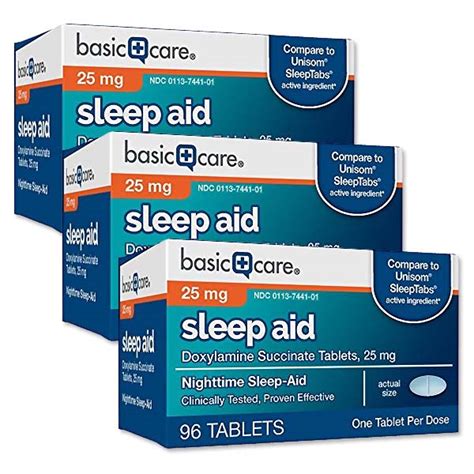 Basic Care Sleep Aid Doxylamine Succinate Tablets - YeSitter