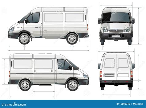 Vector Delivery / Cargo Van Stock Vector - Illustration of dimensions ...