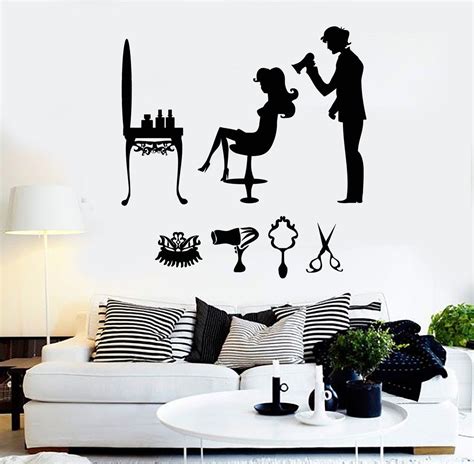 Vinyl Wall Decal Hair Salon Beauty Hairdresser Stylist Stickers Mural — Wallstickers4you